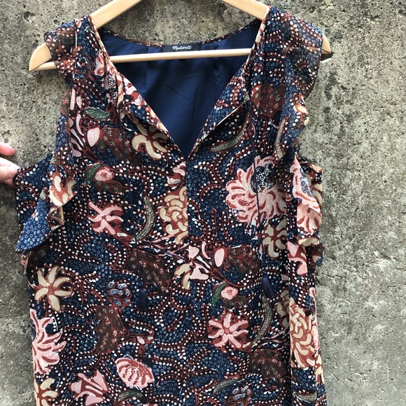 Madewell Sea Floral Lily Ruffle Dress - Picture 2 of 11